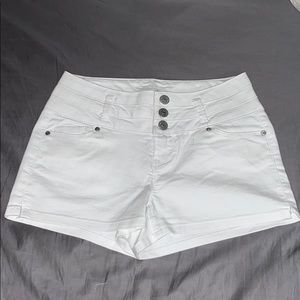 White denim shorts